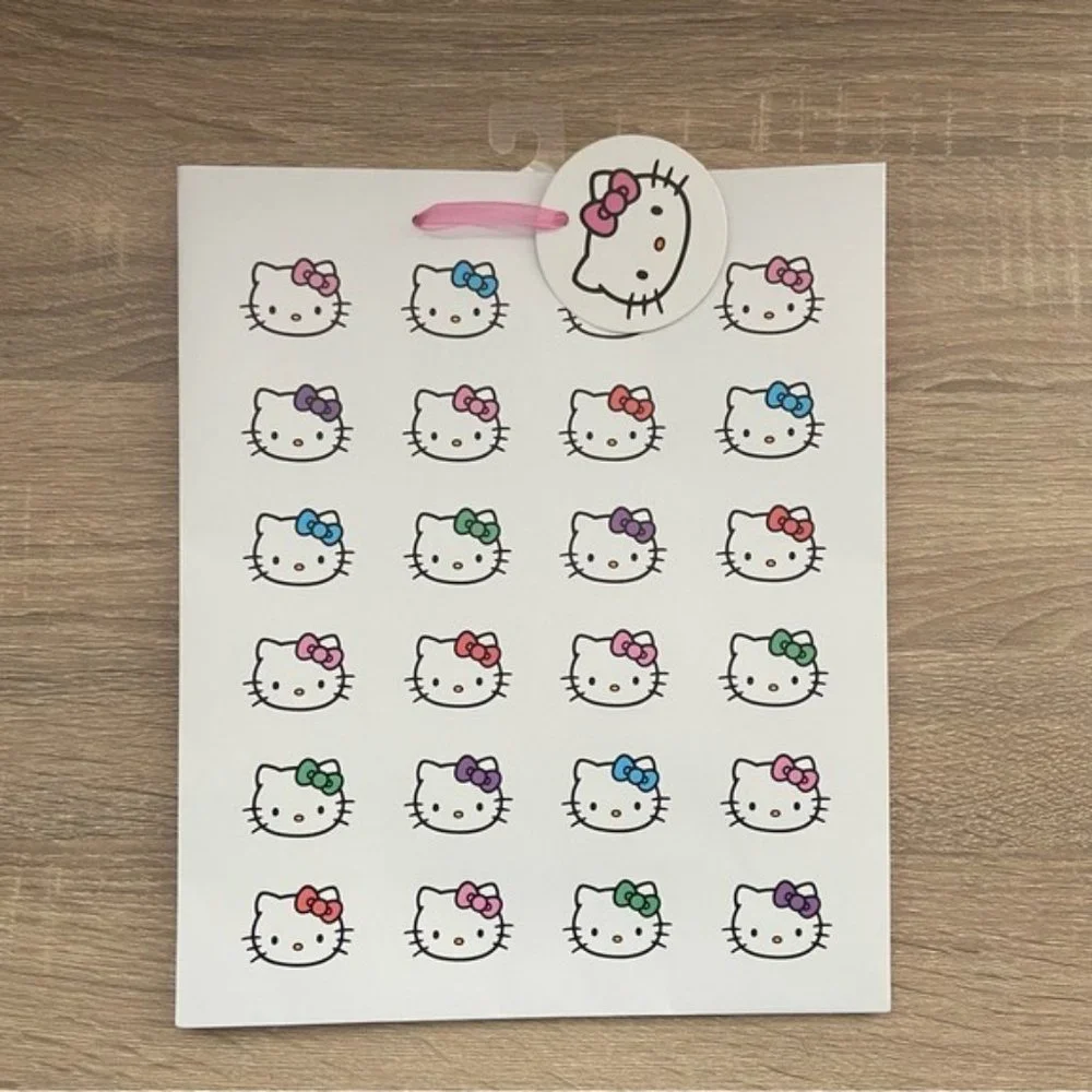 Hello Kitty White Hello Kitty Faces Gift Bag NEW